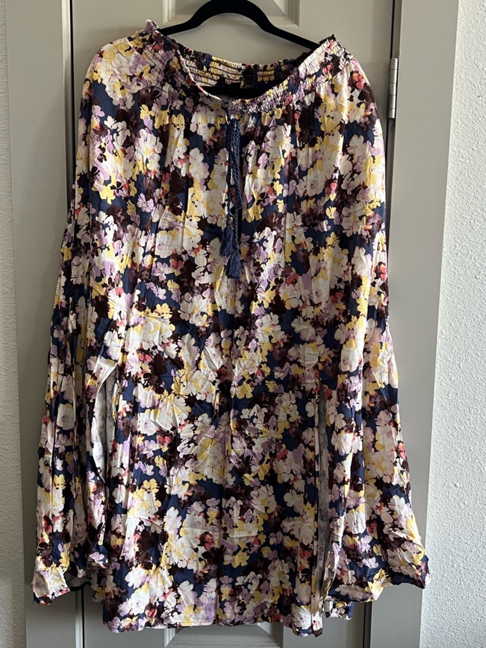 torrid Navy Floral Maxi Skirt with Yellow & Pink Accents